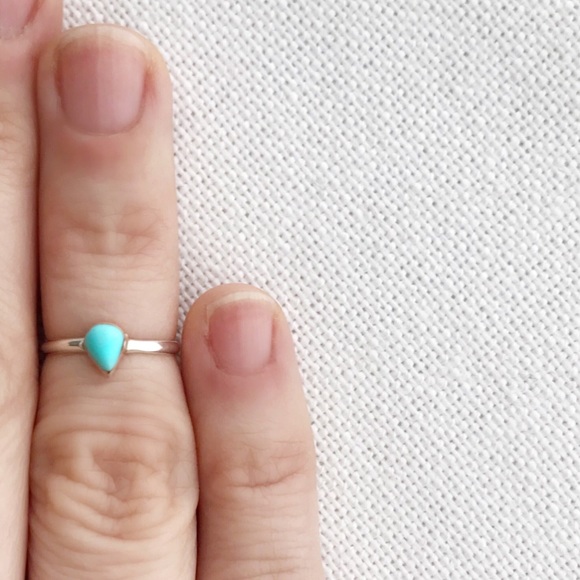 VINTAGE Native Turquoise Sterling Stacking Ring - Picture 6 of 6